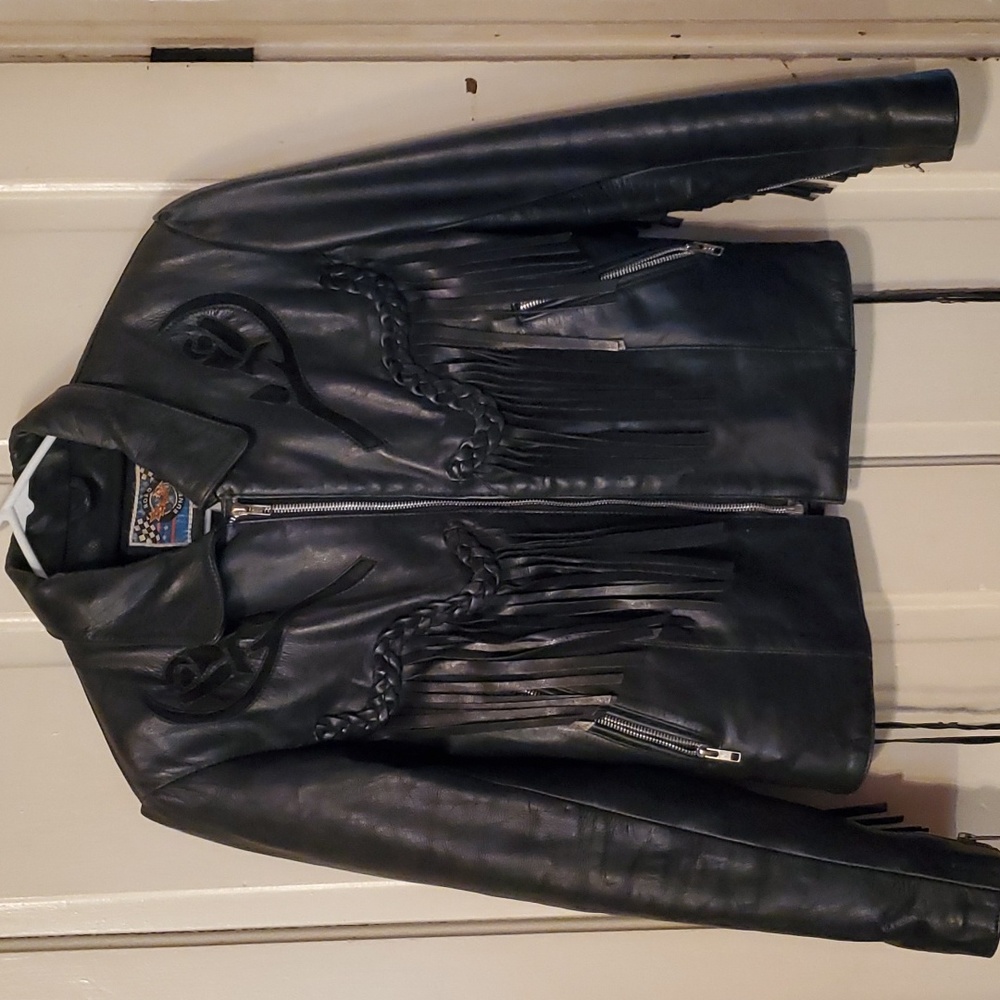 Vintage black leather jacket